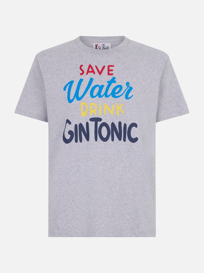 Man heavy cotton t-shirt with Gin Tonic print