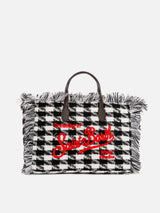 Colette wooly handbag with houndstooth print
