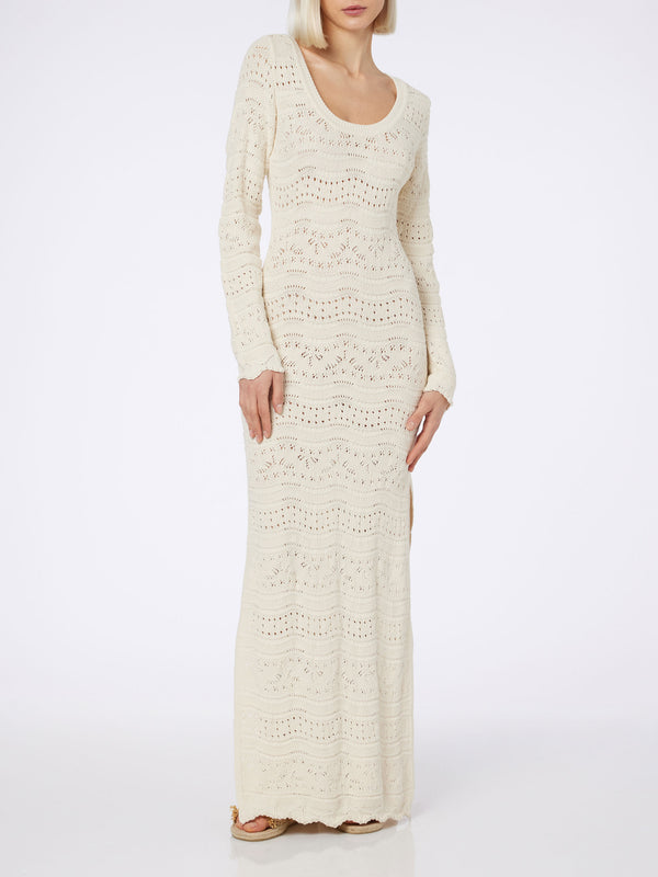 Woman cotton knit midi dress