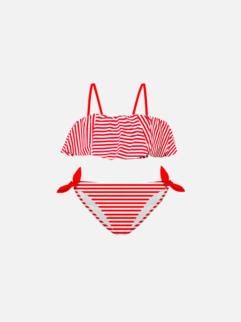 Girls Red Stripes Bikini