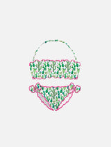 Girl bandeau bikini with cactus print