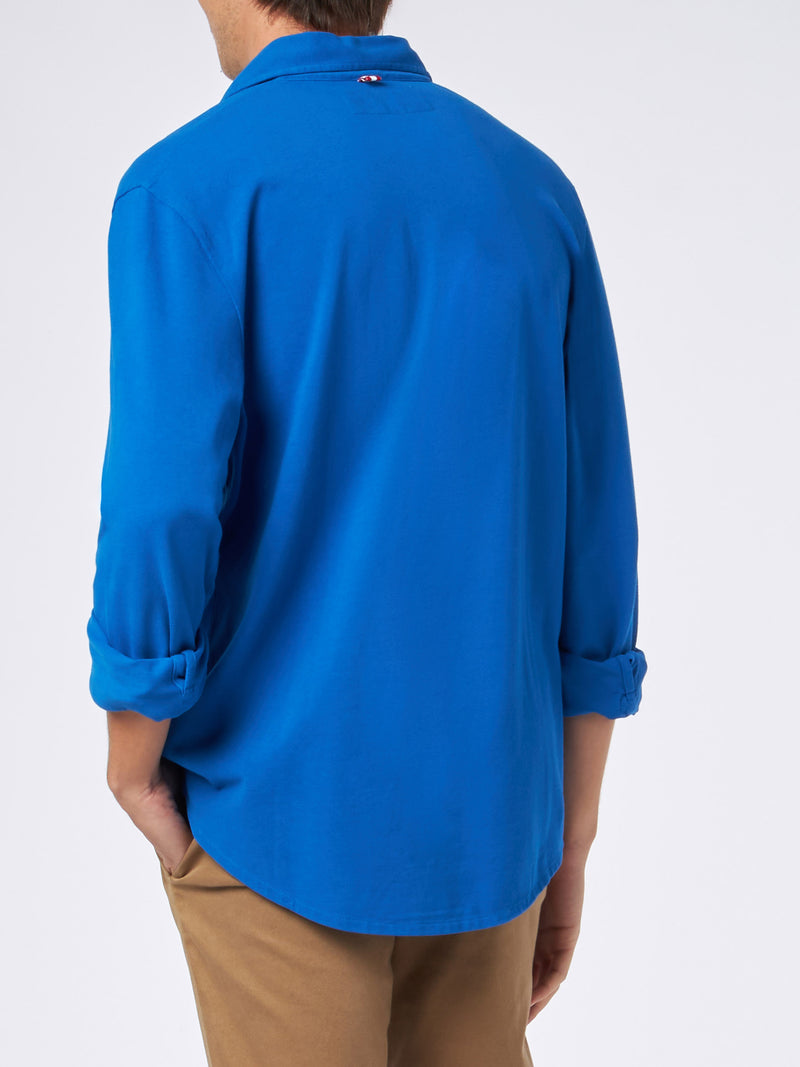 Camicia Polo piquet bluette
