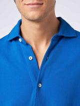 Blaues Piquet-Poloshirt