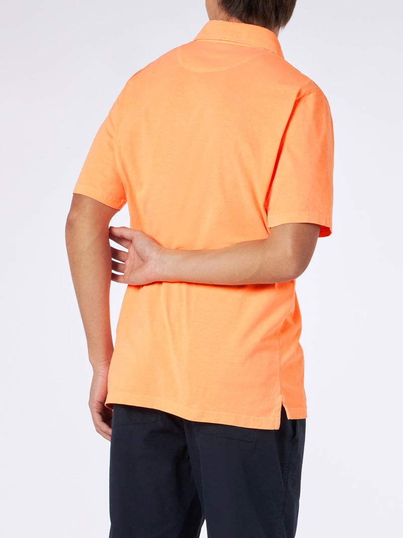Polo da uomo in jersey di cotone arancione