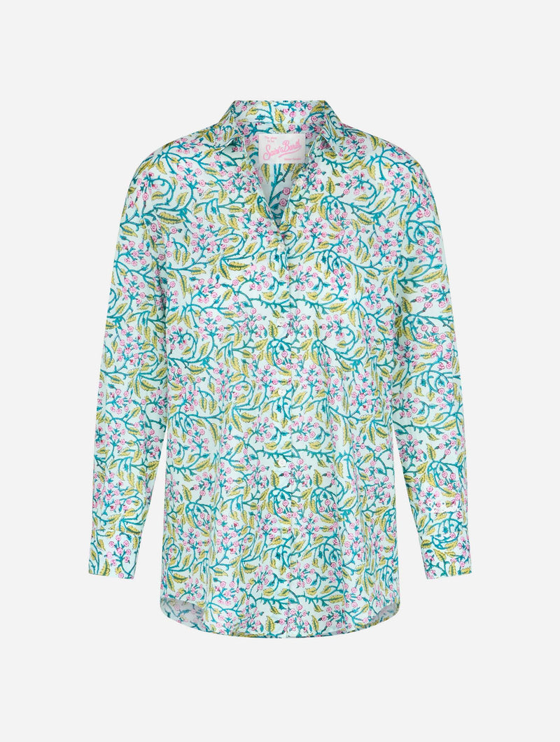 Woman cotton shirt Brigitte with flower print