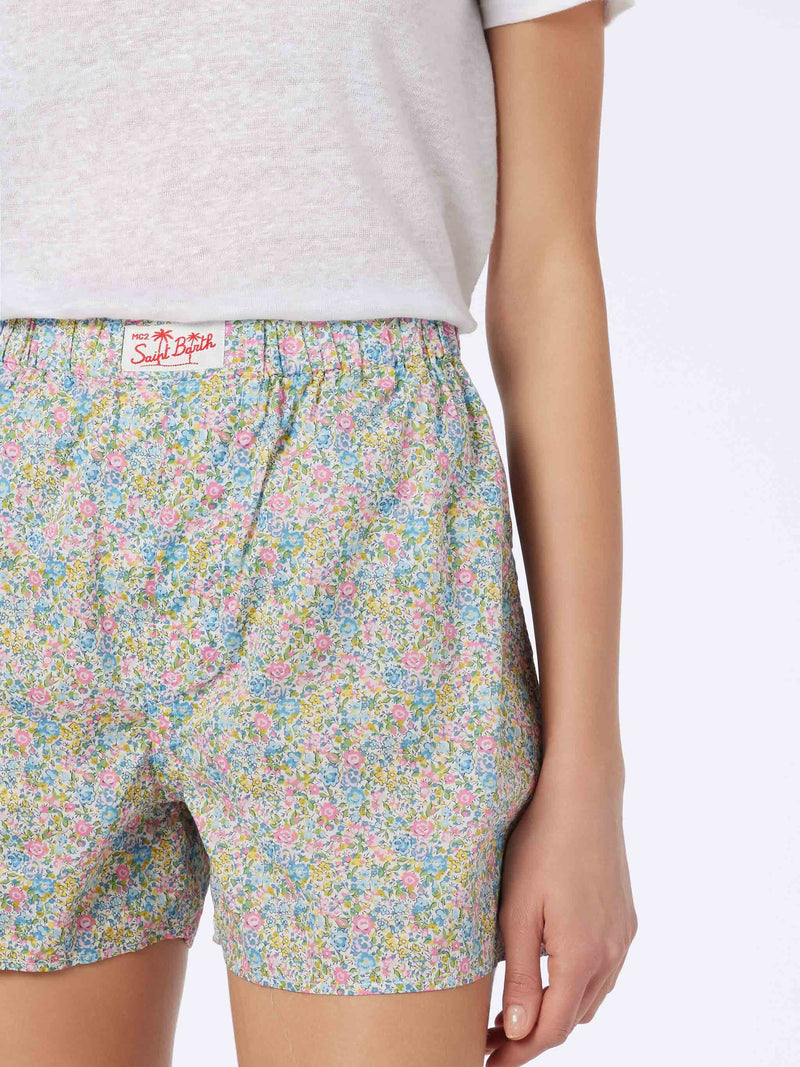Damen Shorts aus Baumwolle mit Emma &amp; Georgina-Print Boxy | HERGESTELLT AUS LIBERTY-STOFF