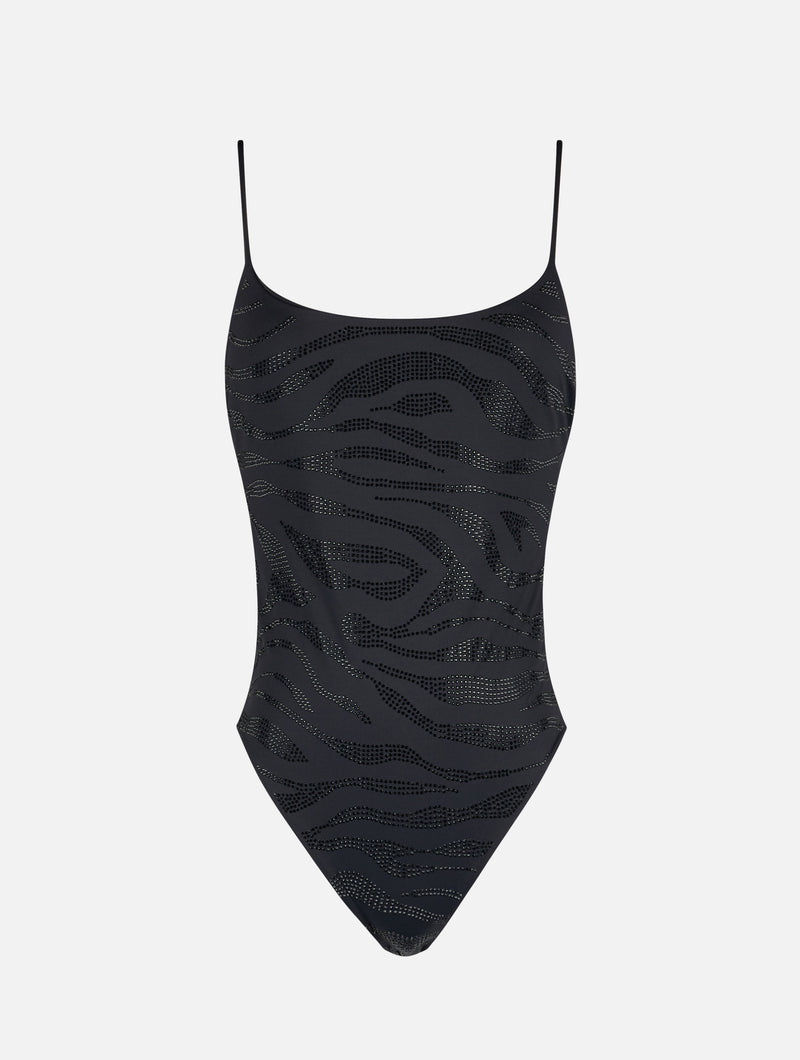 Woman rhinestones one-piece swimsuit Cecille
