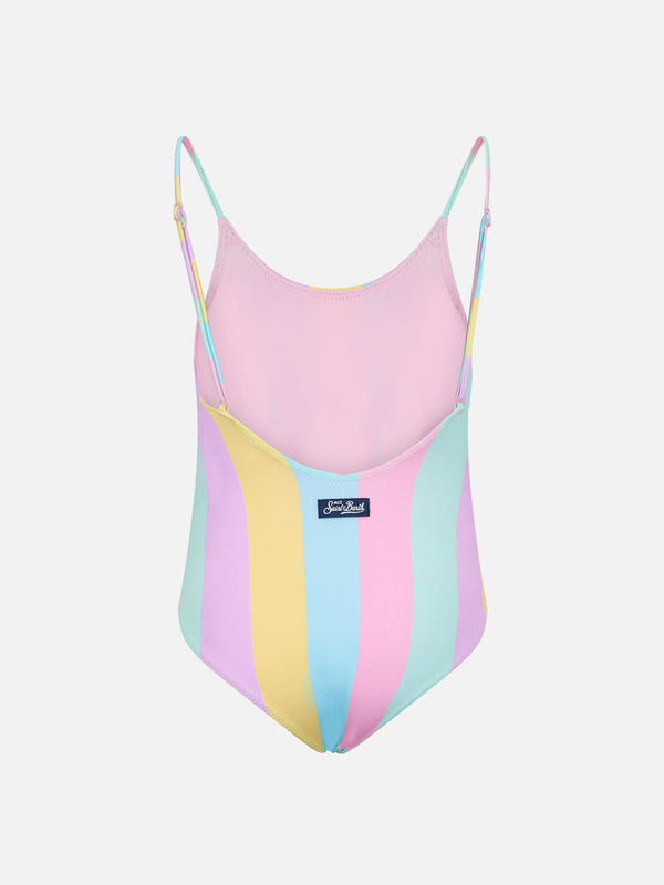 Girl multicolor striped one-piece swimsuit Cecille Jr