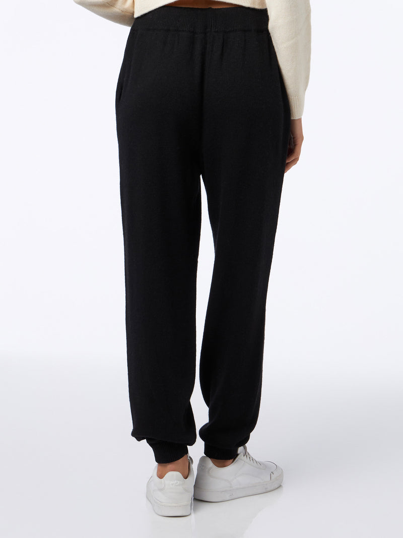 Woman knitted black jogger pants