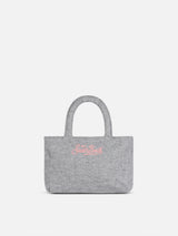 Soft wooly Clarine handbag with jacquard maxi logo