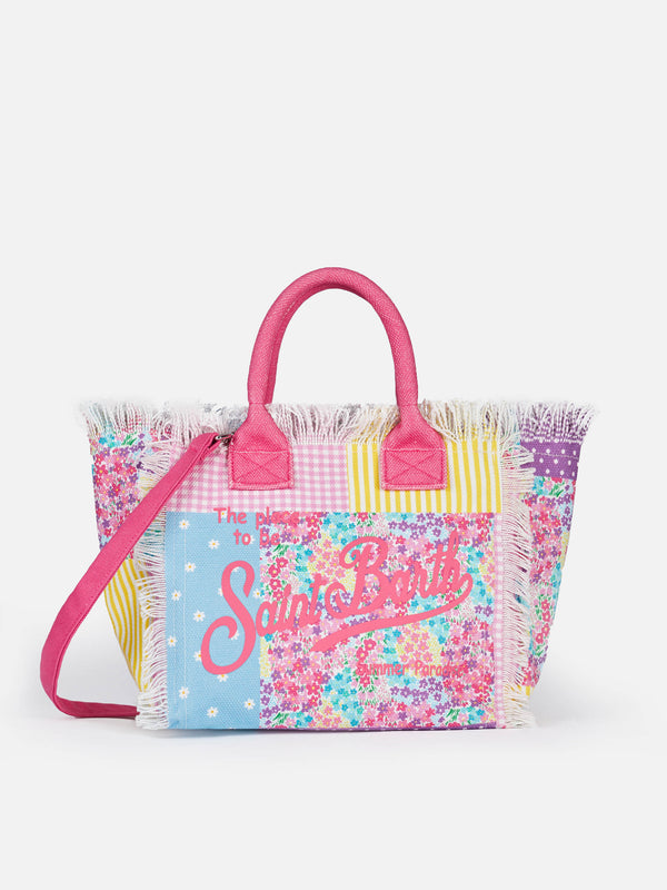 Colette-Handtasche aus Baumwollcanvas mit Blumenmuster