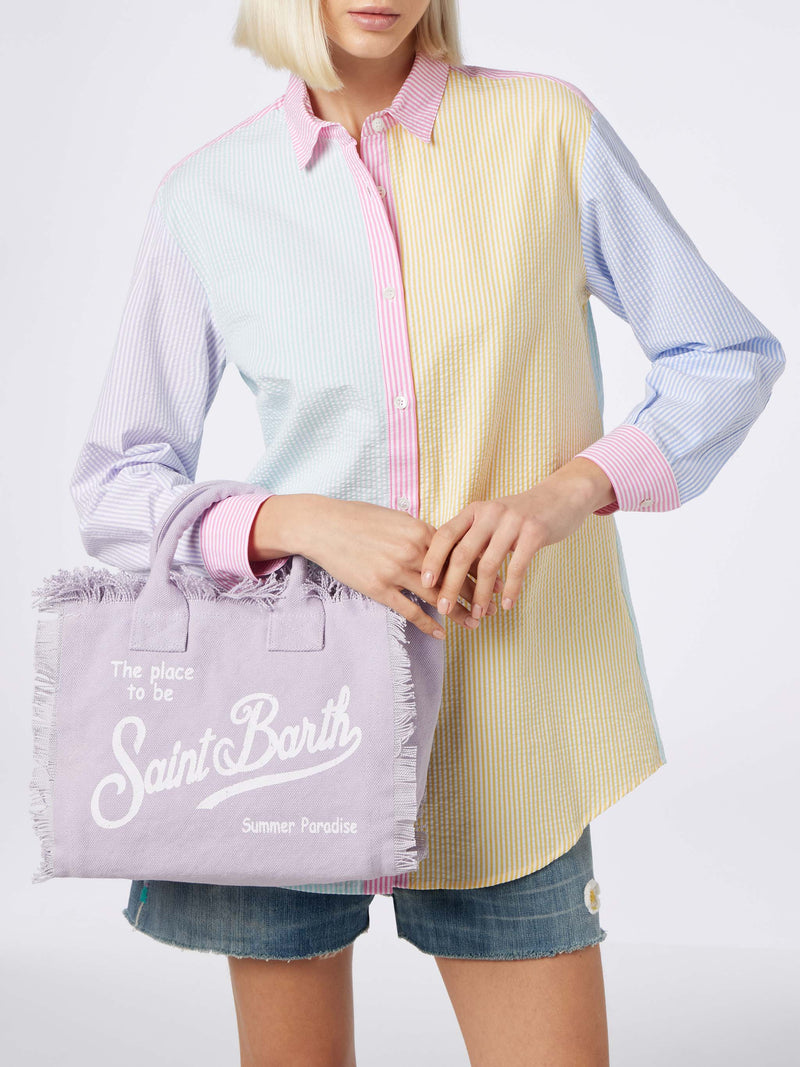 Lilac cotton canvas Colette handbag