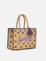Colette Raffia-Handtasche aus gepunktetem Frottee