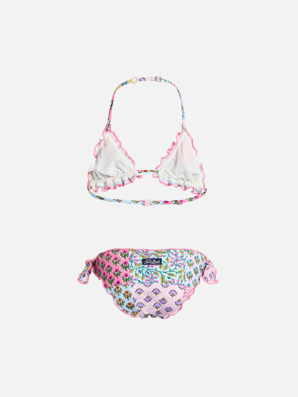 Girl classic triangle bikini Cris with flower print