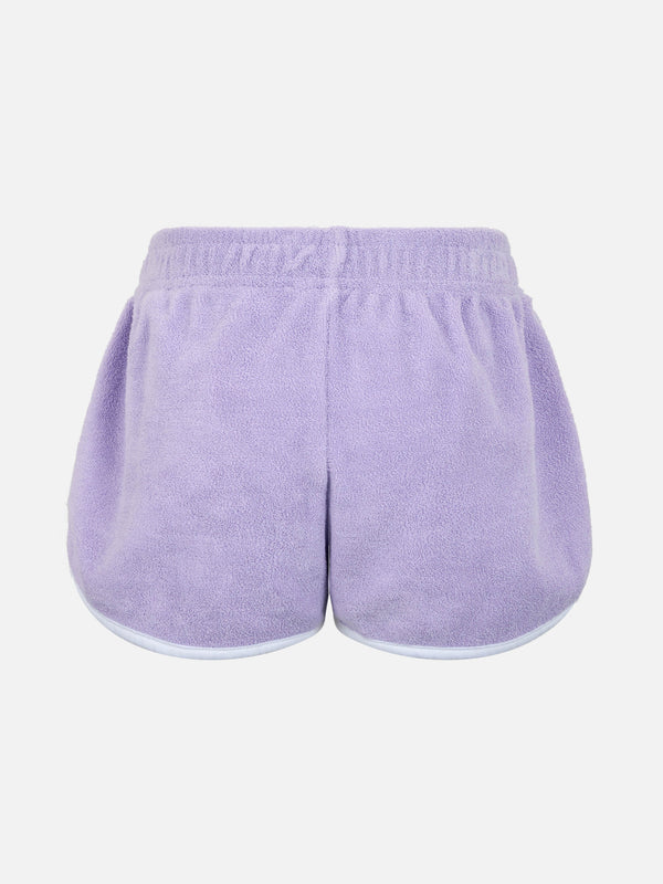 Girl lilac terry pull up shorts Curly