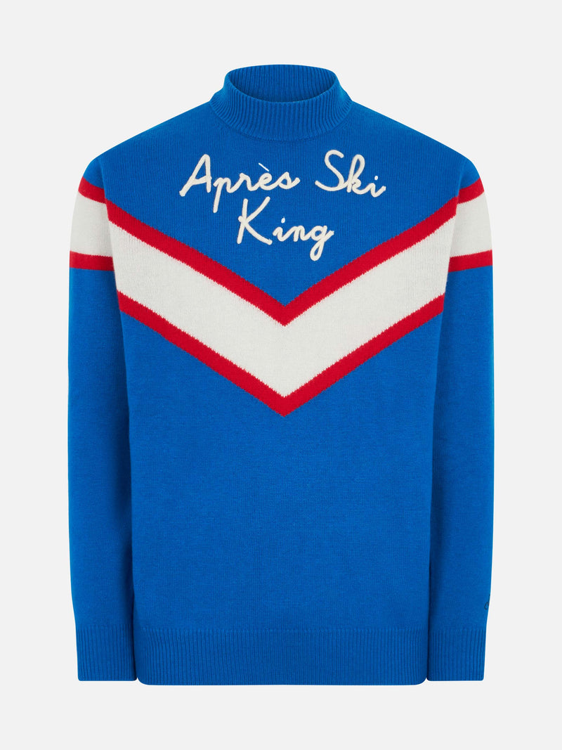 Man half-turtleneck sweater with Après Ski King embroidery