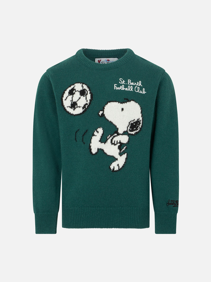 Boy crewneck sweater with Snoopy football jacquard print | SNOOPY - PEANUTS™ SPECIAL EDITION