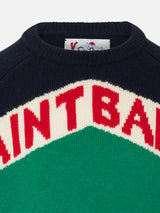 Boy crewneck sweater with Saint Barth print