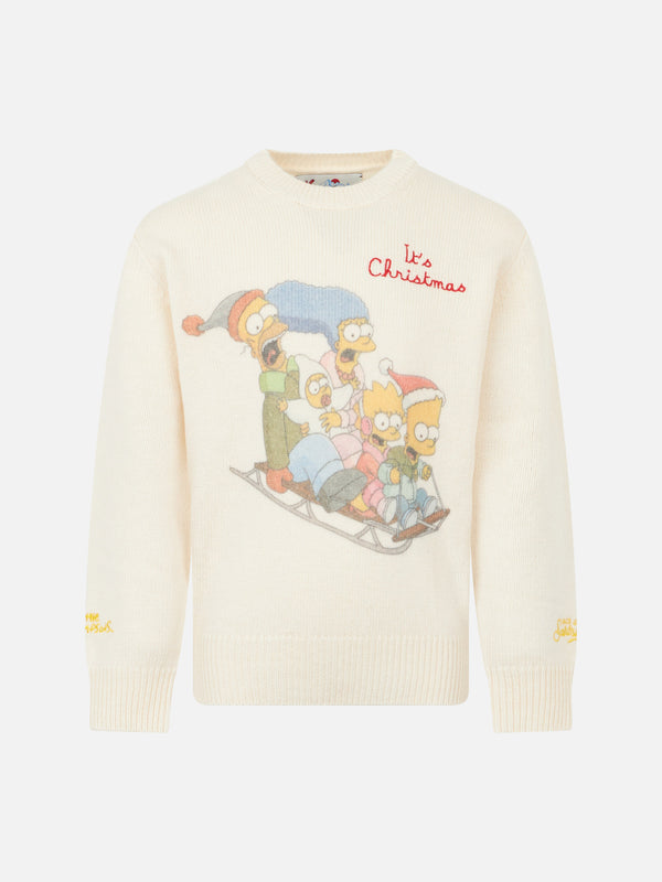 Boy crewneck sweater with The Simpson family jacquard print | THE SIMPSONS SPECIAL EDITION