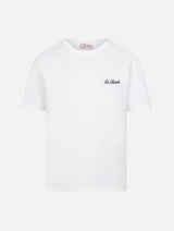 Boy white cotton jersey t-shirt Dover with St. Barth embroidery