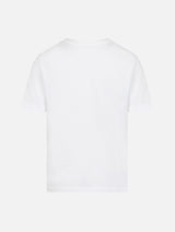 T-shirt da bambino Dover in jersey di cotone bianco con ricamo St. Barth