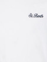 Boy white cotton jersey t-shirt Dover with St. Barth embroidery