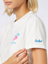 T-shirt da donna in cotone pesante con stampa St. Barth padel lover print