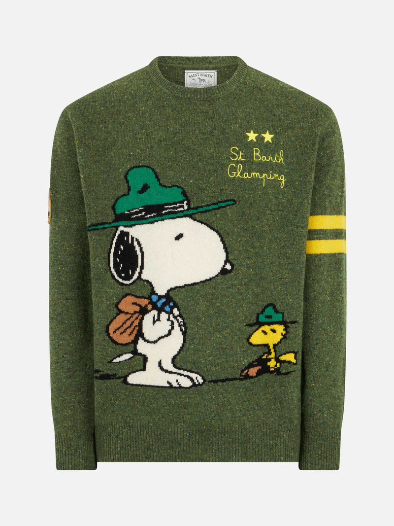 Man crewneck donegal sweater with Snoopy jacquard print | SNOOPY - ©PEANUTS SPECIAL EDITION