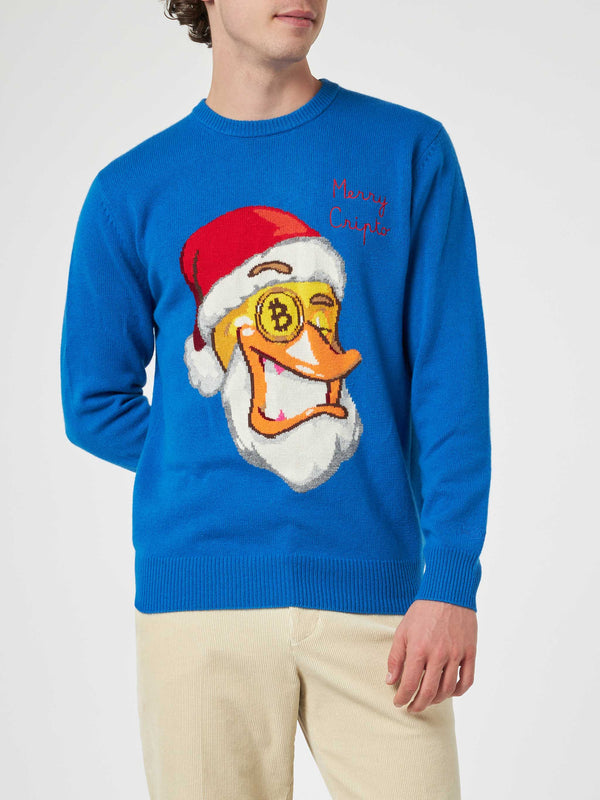 Man crewneck sweater with Crypto Ducky jacquard print | CRYPTO PUPPETS SPECIAL EDITION