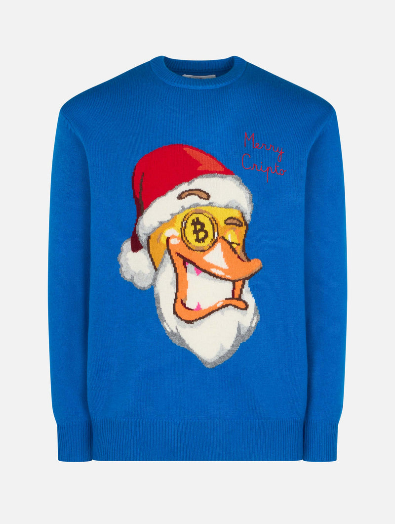 Man crewneck sweater with Crypto Ducky jacquard print | CRYPTO PUPPETS SPECIAL EDITION