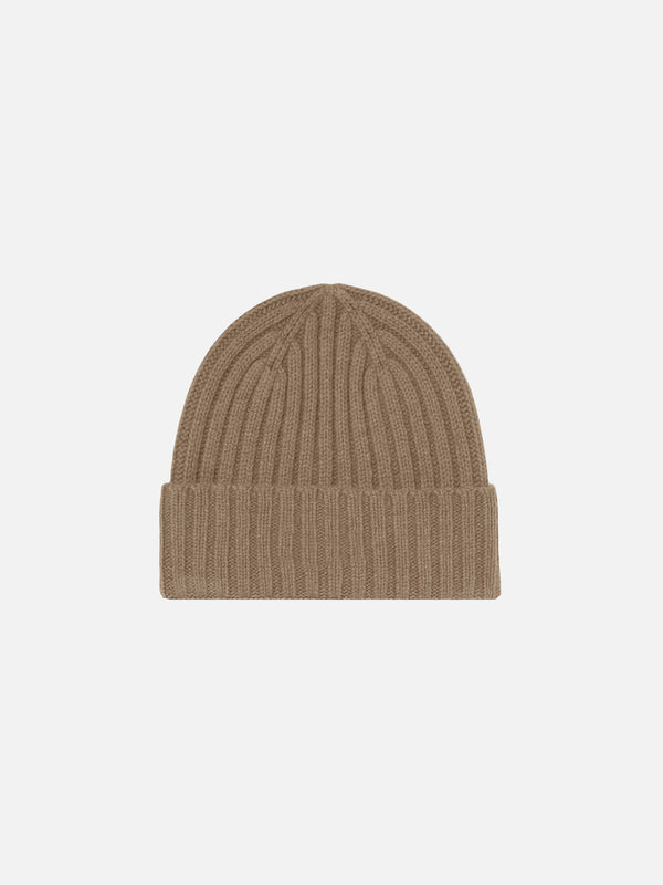 Man beige beanie with St. Barth embroidery