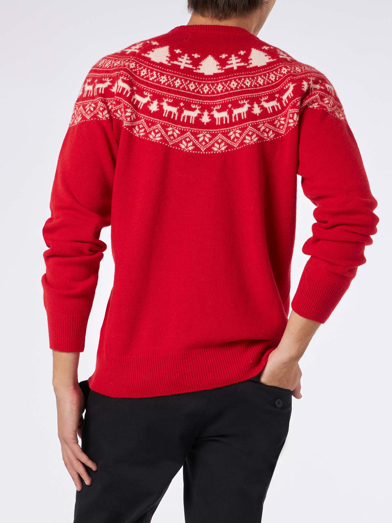Norwegian style man red sweater