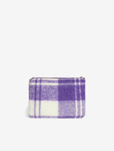 Parisienne blanket crossbody pouch bag with purple tartan print