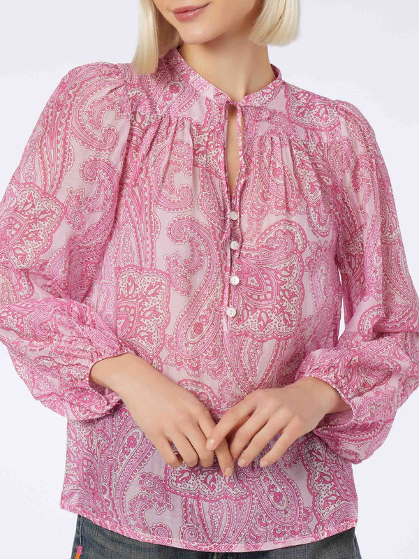 Damen-Bluse aus Seiden-Voile mit Paisley-Muster Harper