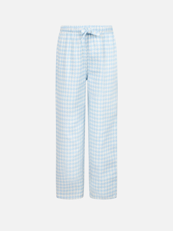 Kid pajama pants with pied de poule print