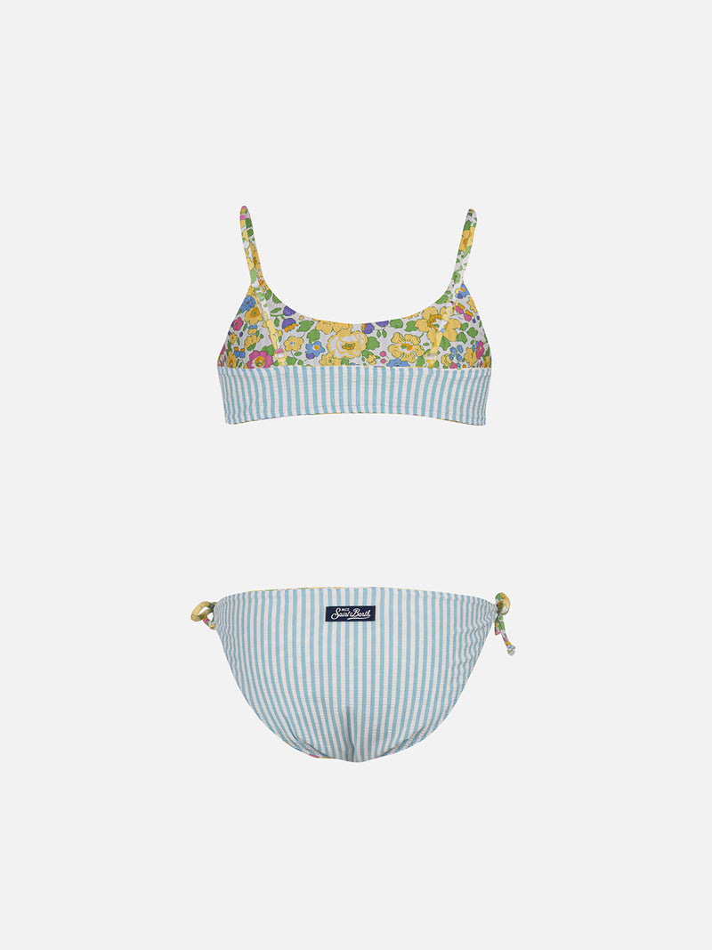 Girl double face bralette bikini Jaiden with Betsy print  | MADE WITH LIBERTY FABRIC