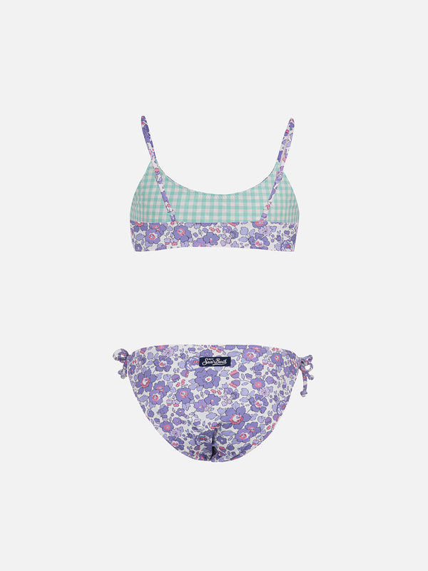 Girl double face bralette bikini Jaiden with Betsy print |  MADE WITH LIBERTY FABRIC