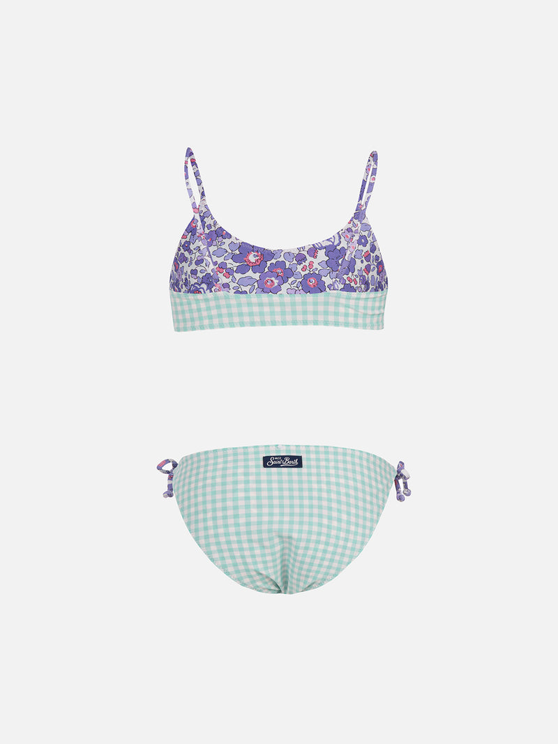 Girl double face bralette bikini Jaiden with Betsy print |  MADE WITH LIBERTY FABRIC
