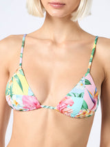 Patch flower color triangle bikini