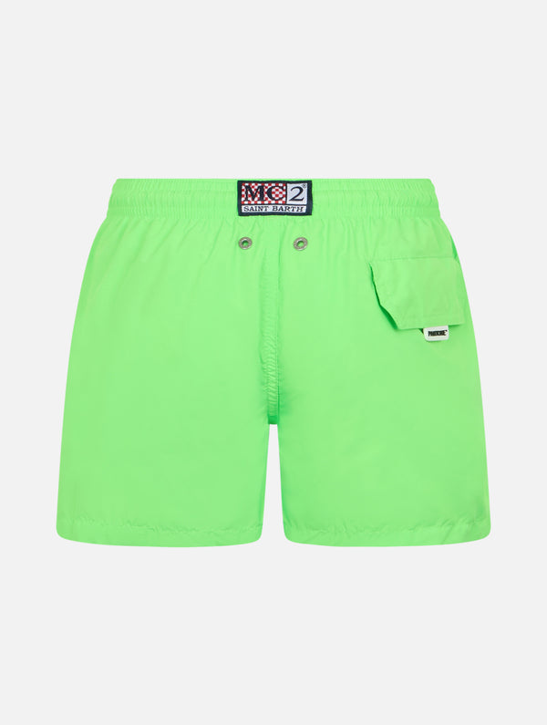 Boy lightweight fabric fluo green swim-shorts Jean Lighting Pantone | PANTONE SPECIAL EDITION