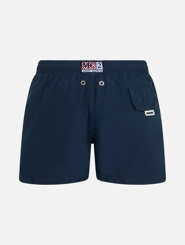 Boy lightweight fabric navy blue swim-shorts Jean Lighting Pantone | PANTONE SPECIAL EDITION