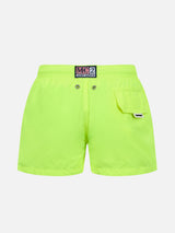 Boy lightweight fabric fluo yellow swim-shorts Jean Lighting Pantone | PANTONE SPECIAL EDITION