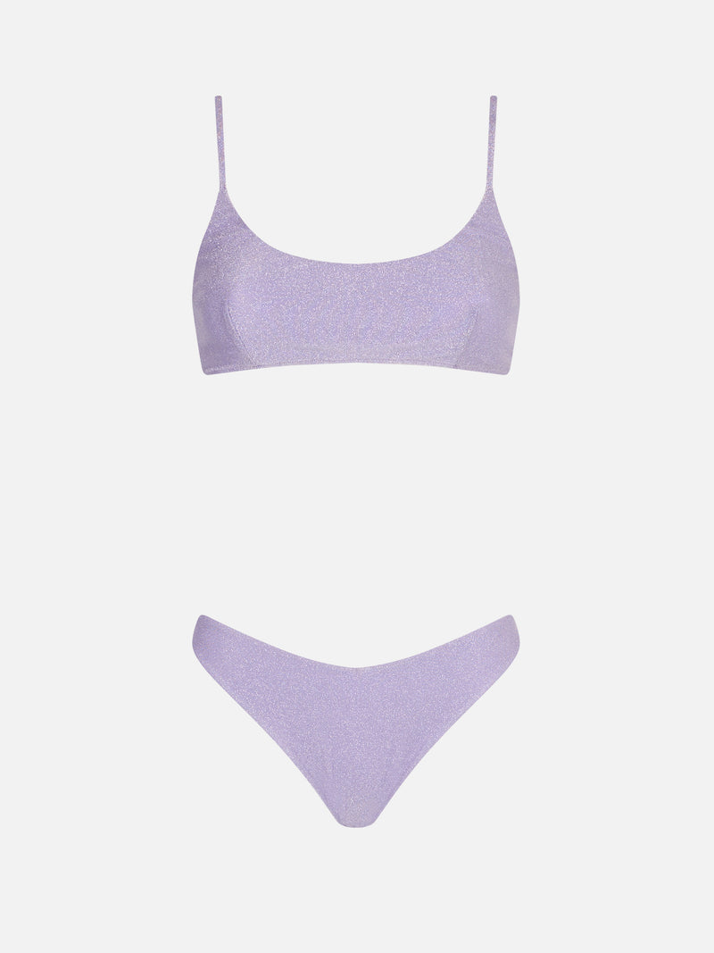 Lilac lurex bralette bikini