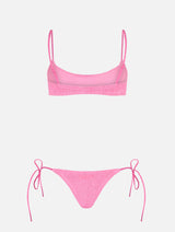 Woman pink crinkle bralette bikini Judy Norah