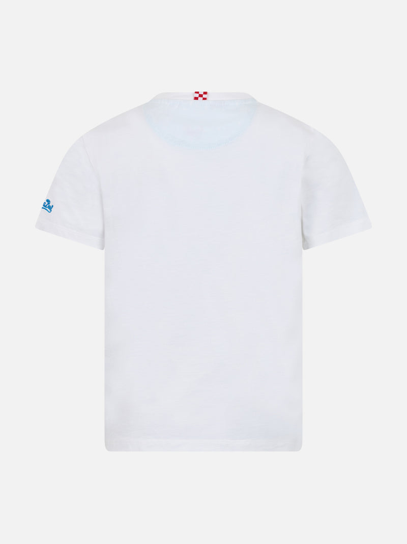 Boy cotton t-shirt Kea with printed pocket
