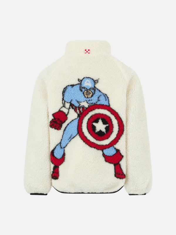 Boy sherpa jacket with Captain America print | MARVEL SPECIAL EDITION
