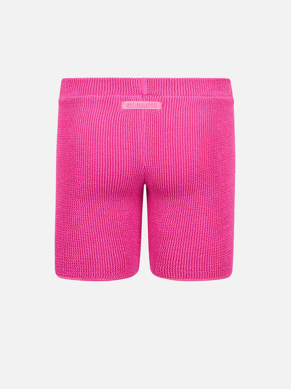Pantaloncini crinkle rosa da bambina Kira W Jr