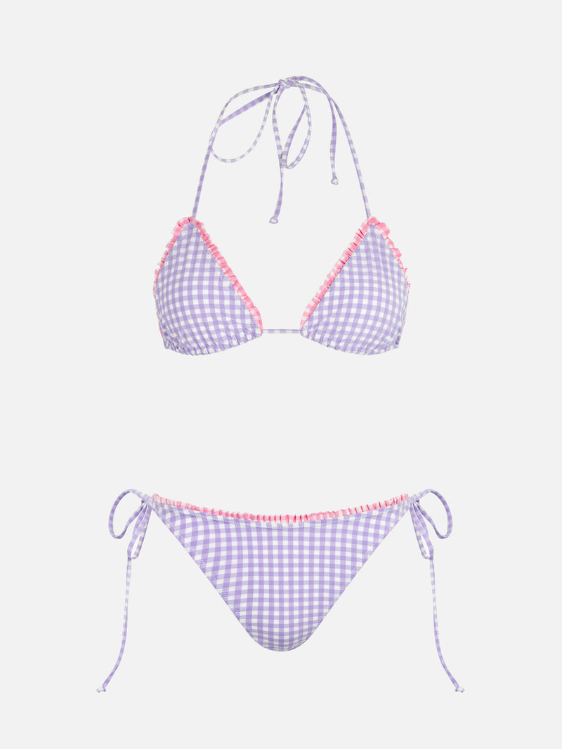 Gingham triangle bikini