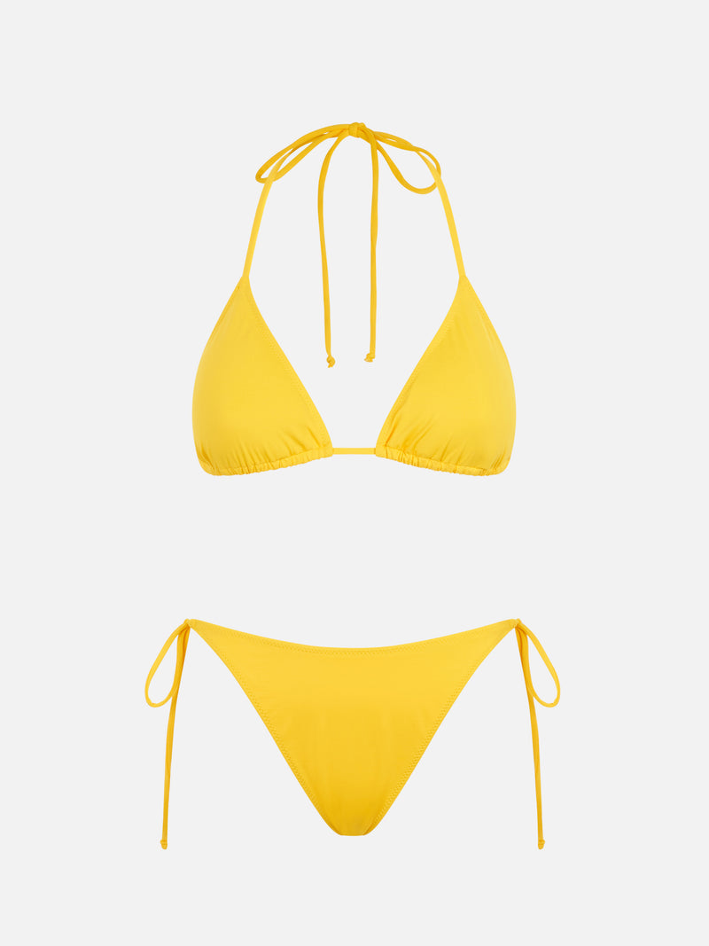 Gelber Triangel-Bikini für Damen
