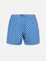 Man lightweight fabric swim-shorts Lighting 70 with seastars print
